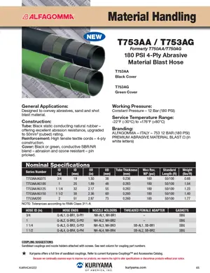 Alfagomma T753AA/T753AG flyer