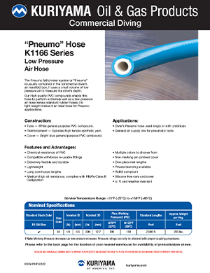 Oil & Gas Products Commercial Diving Pneumo Hose Flyer