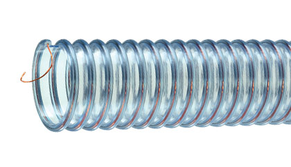 Tigerflex™ Urevac™ UVFE™ Series Food Grade Polyurethane Ducting/Material Handling Hose with Grounding Wire